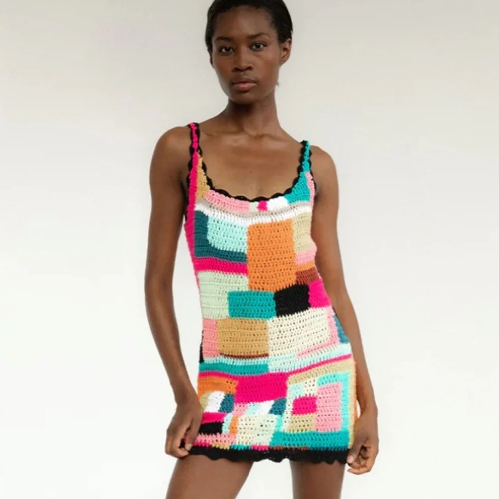 Tach Clothing Multicolor Meryl Crochet Mini Dress - Picture 2 of 9